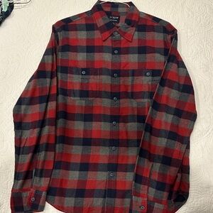 J. Crew Red and Black Plaid Button-Down Shirt